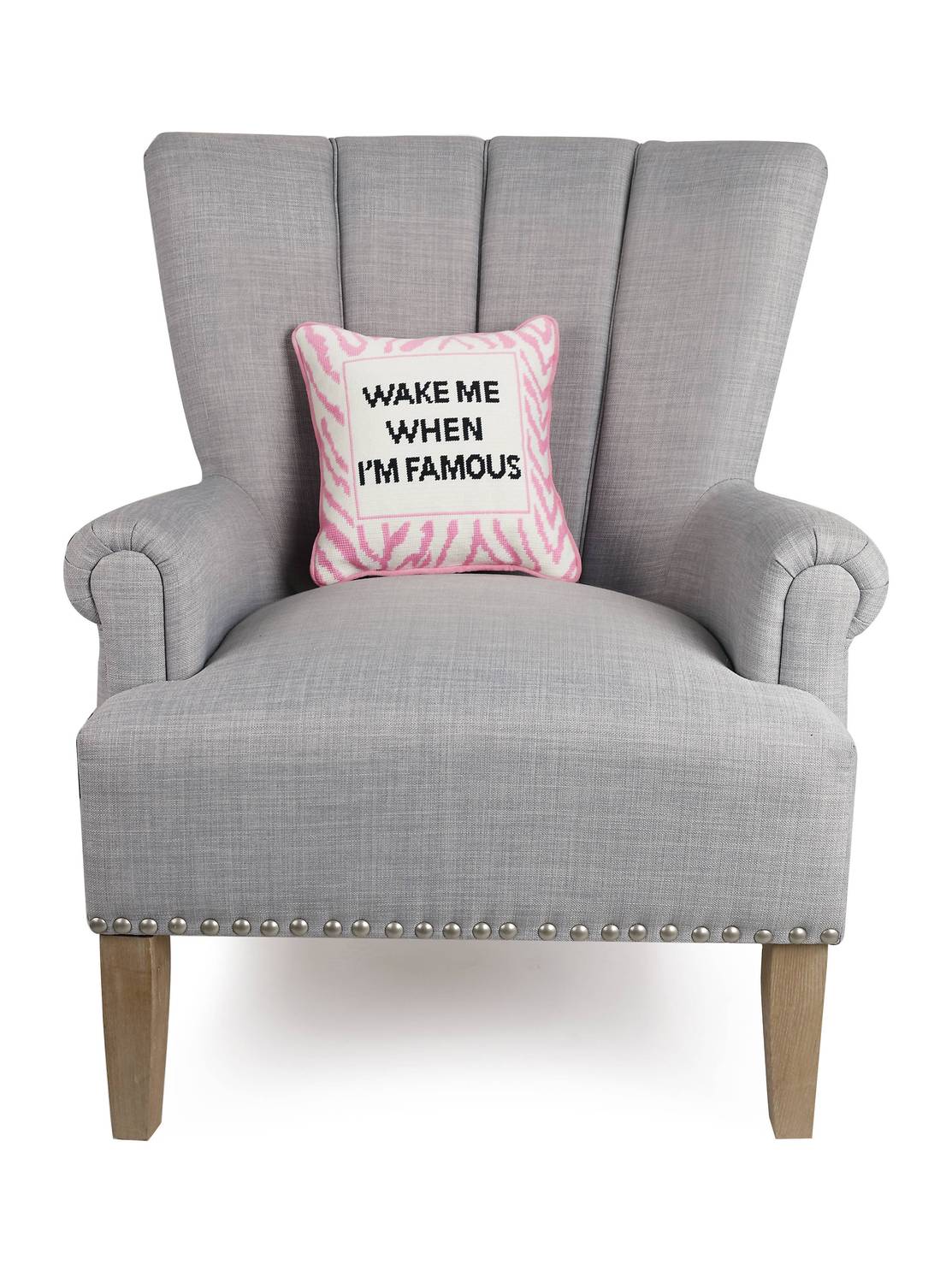 Peking Handicraft - Wake Me When Famous Embroidered Pillow