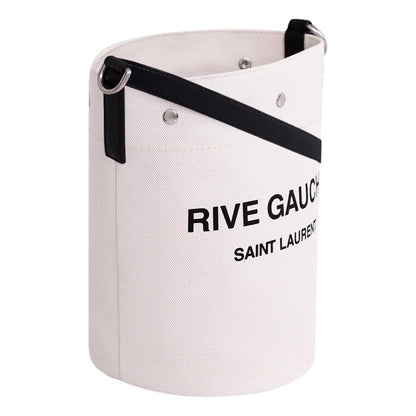 Saint Laurent - Women's Rive Gauche Linen Bucket Bag With Leather Trim