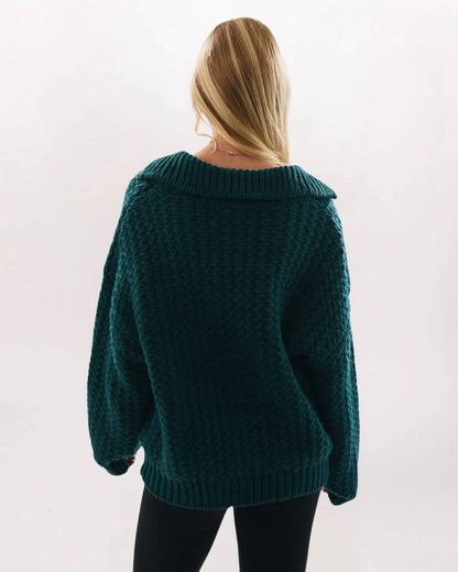 Rowan + Riot - Oversized Textured Collar Sweater
