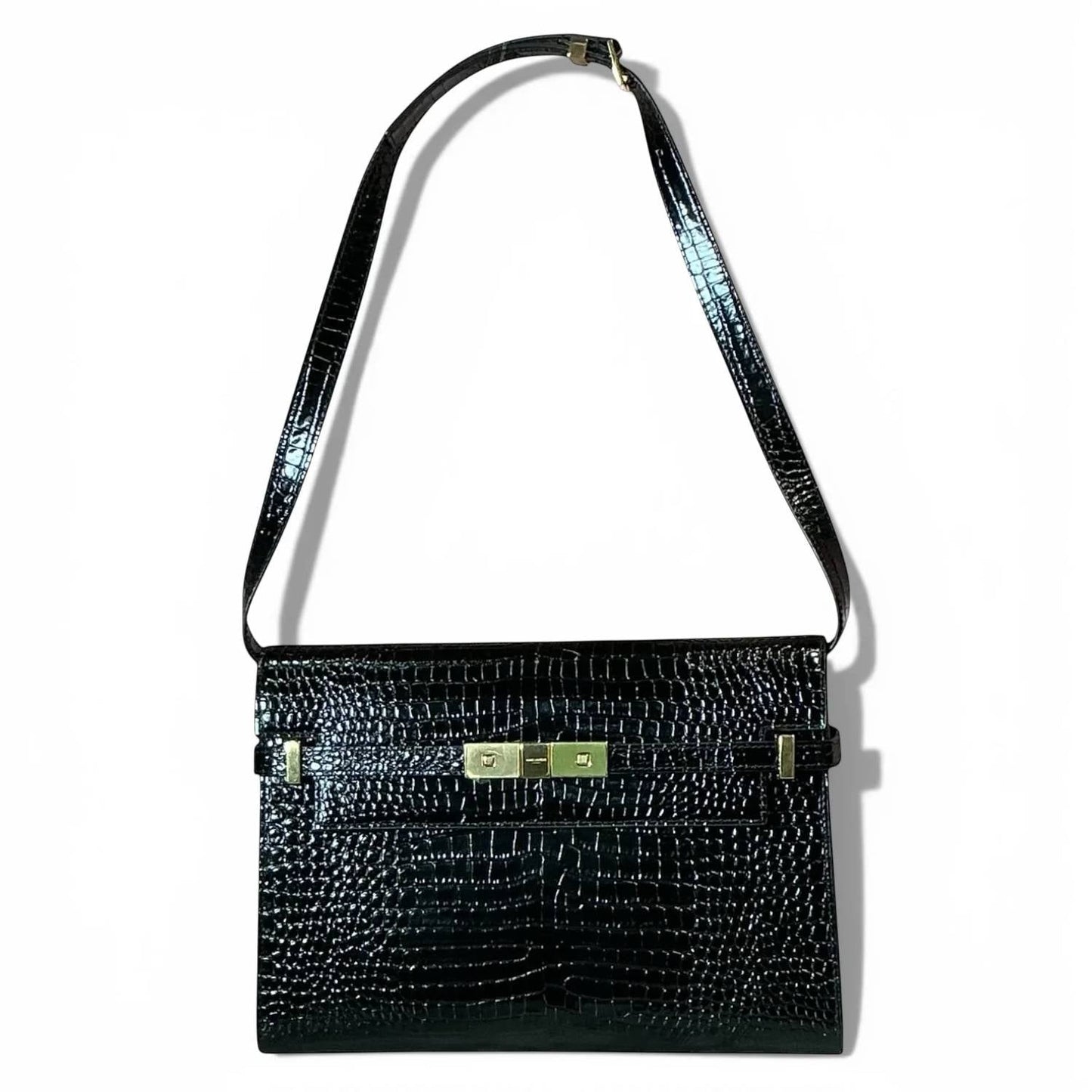 Saint Laurent - Women's Manhattan Croc Leather Medium Bag