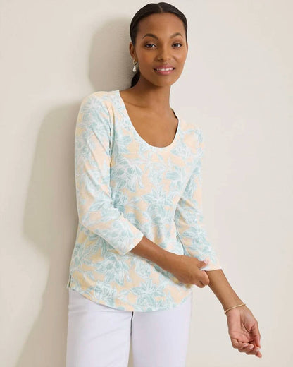 Tommy Bahama - Ashby Isles Paradiso Petals 3/4 Sleeve T-shirt
