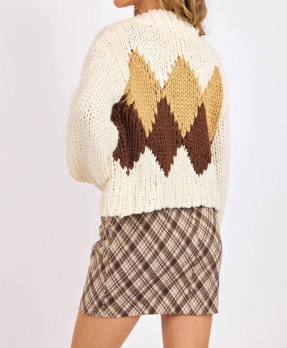 Sage The Label - Celine Diamond Chunky Cardigan