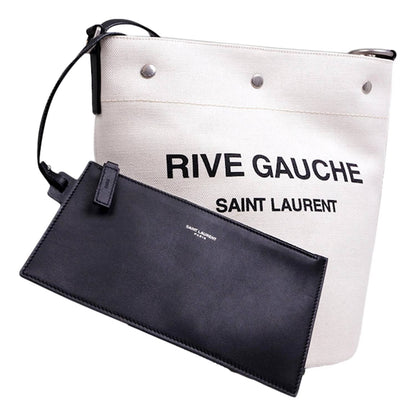 Saint Laurent - Women's Rive Gauche Linen Bucket Bag With Leather Trim