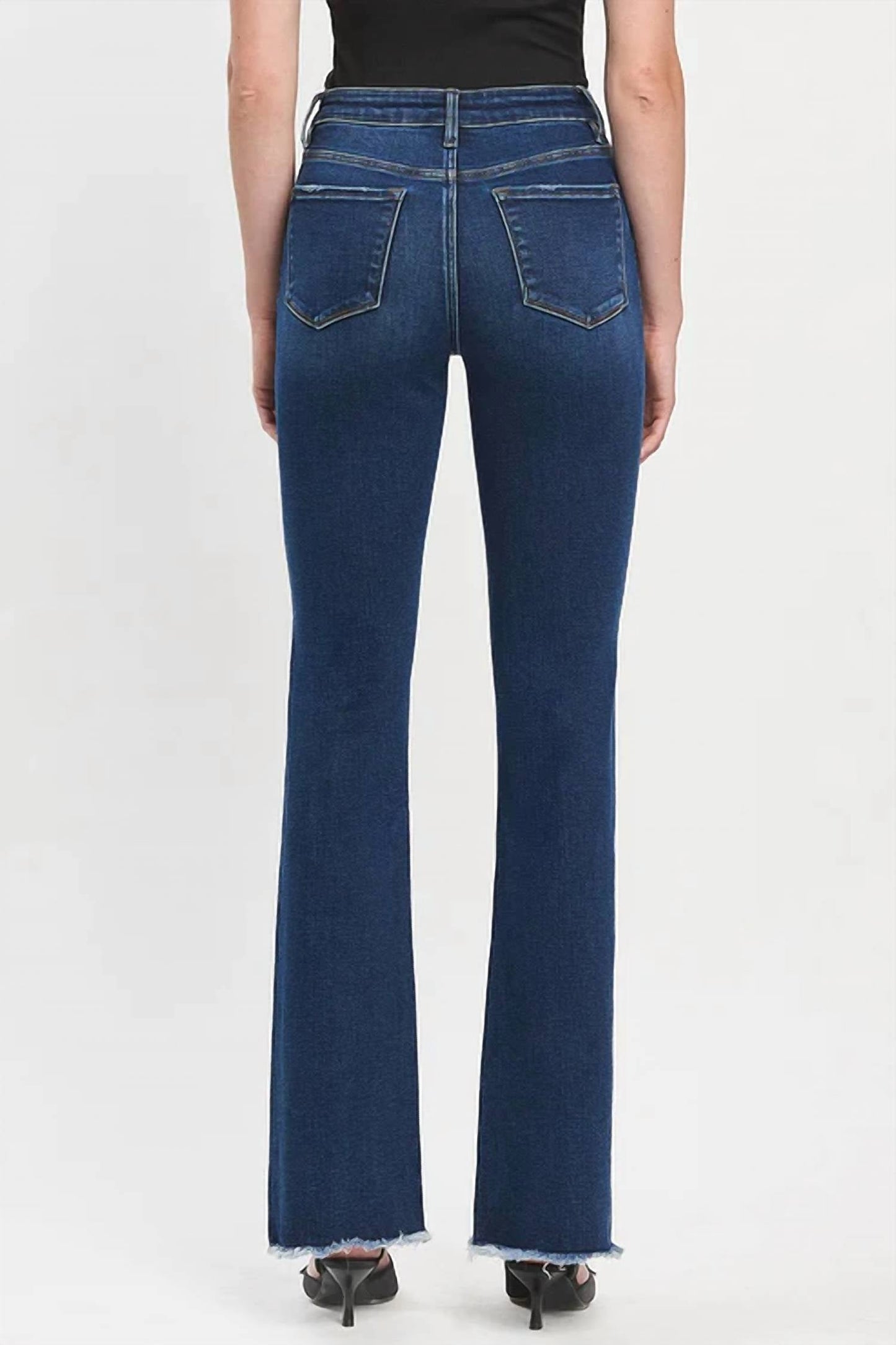 Vervet By Flying Monkey - High Rise Raw Hem Bootcut Jeans