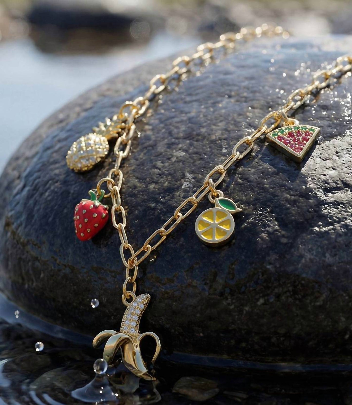 Farrah B Jewelry - Women's Fruit Salad Charm Necklace
