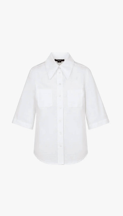 Smythe - 3/4 Sleeve Point Collar Shirt