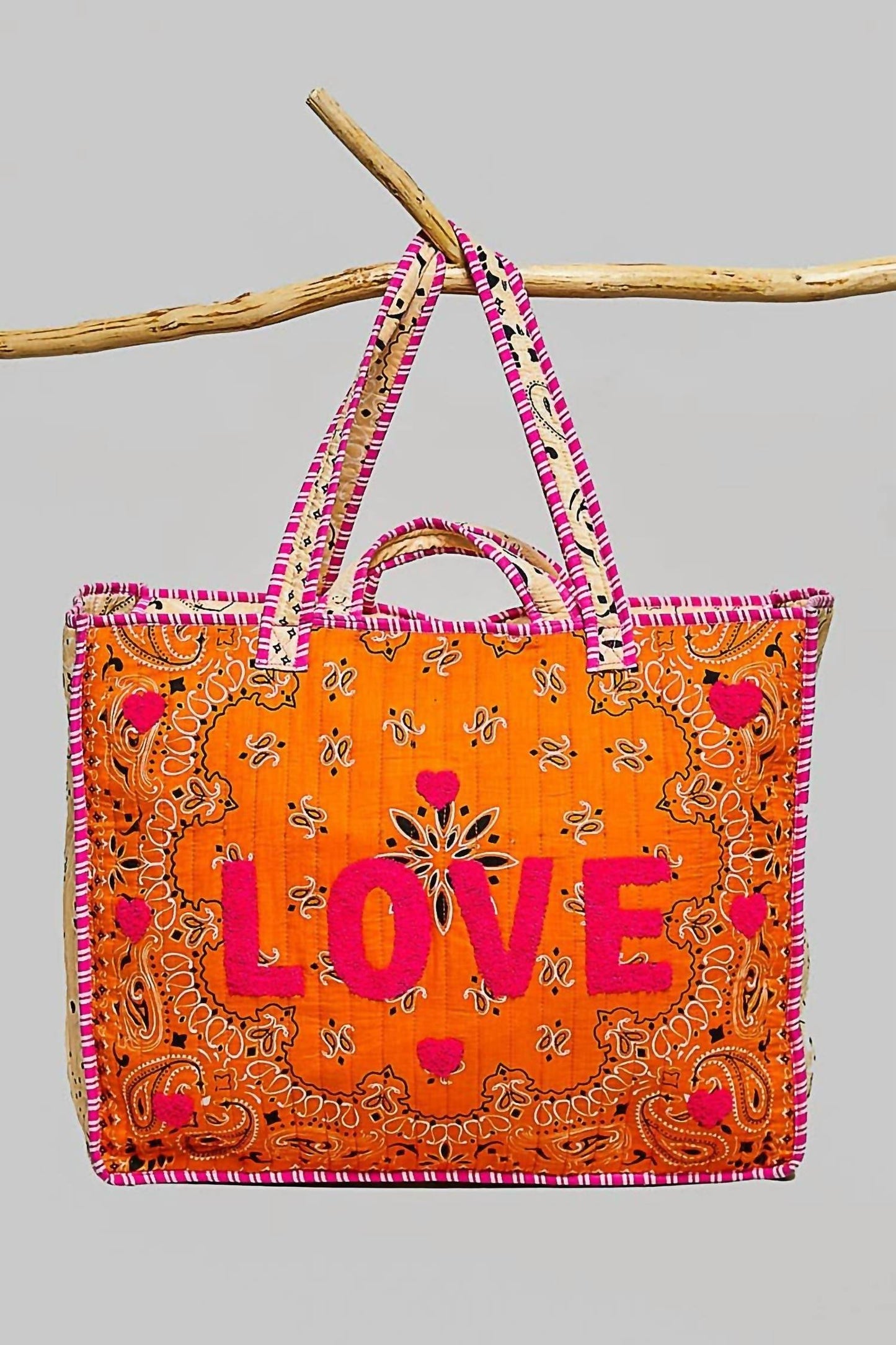 Pol - LOVE Bandana Quilted Tote Bag