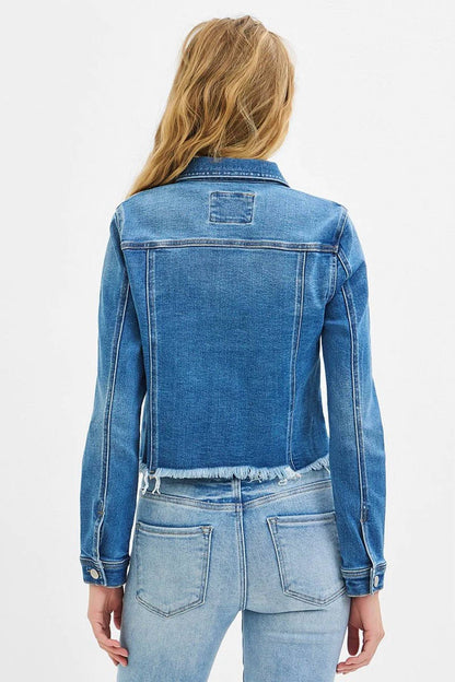 Risen - Fray Hem Western Jean Jacket