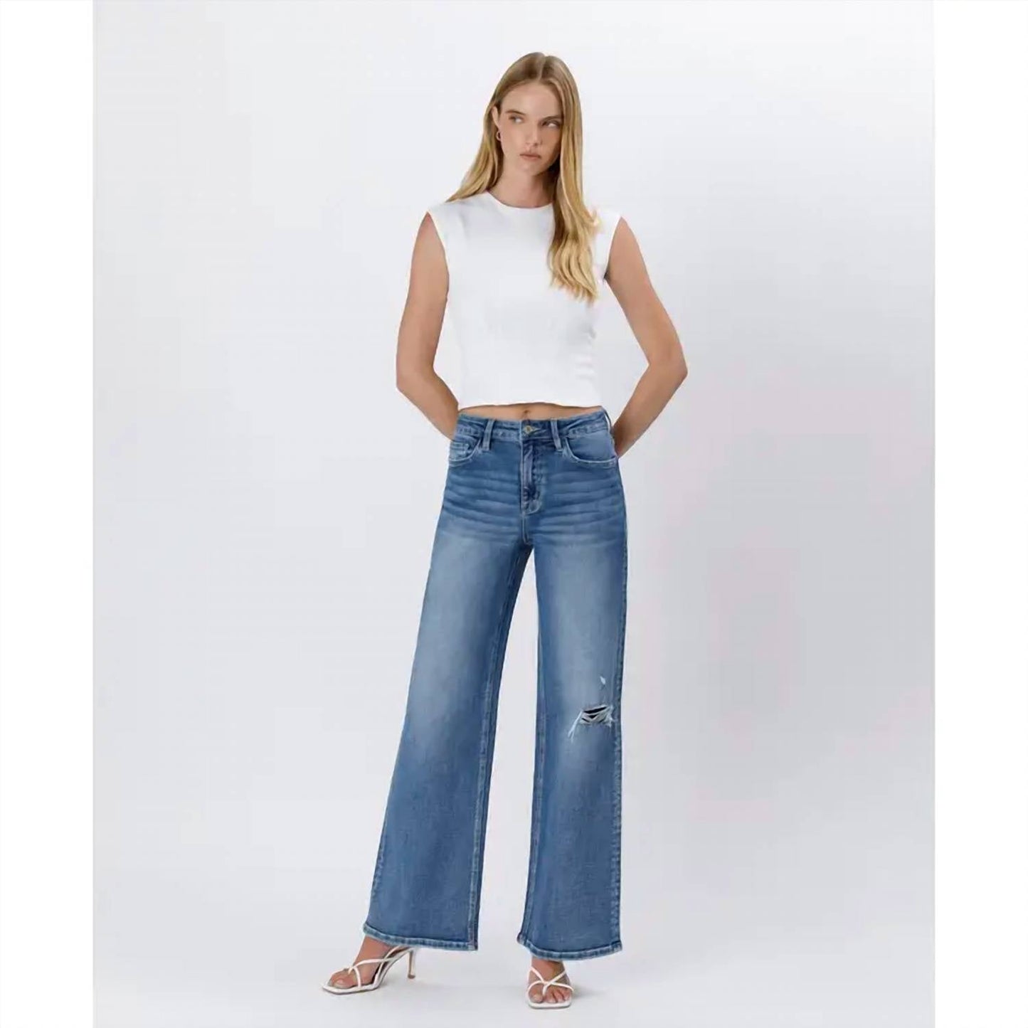 Vervet By Flying Monkey - Super High Rise Baggy Wide Jeans