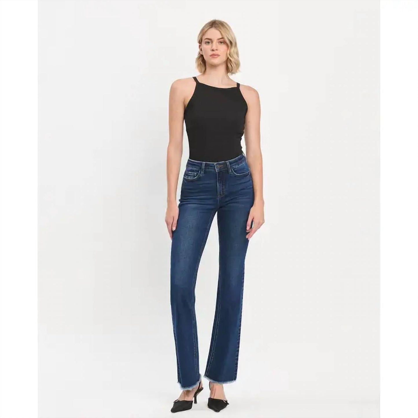 Vervet By Flying Monkey - High Rise Raw Hem Bootcut Jeans