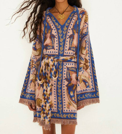 Farm Rio - Sea Garden Scarf Knit Mini Dress
