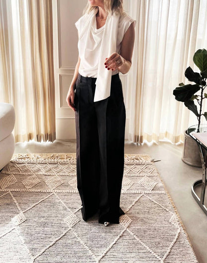 The Garment - Draped Neckline Scarf Tee