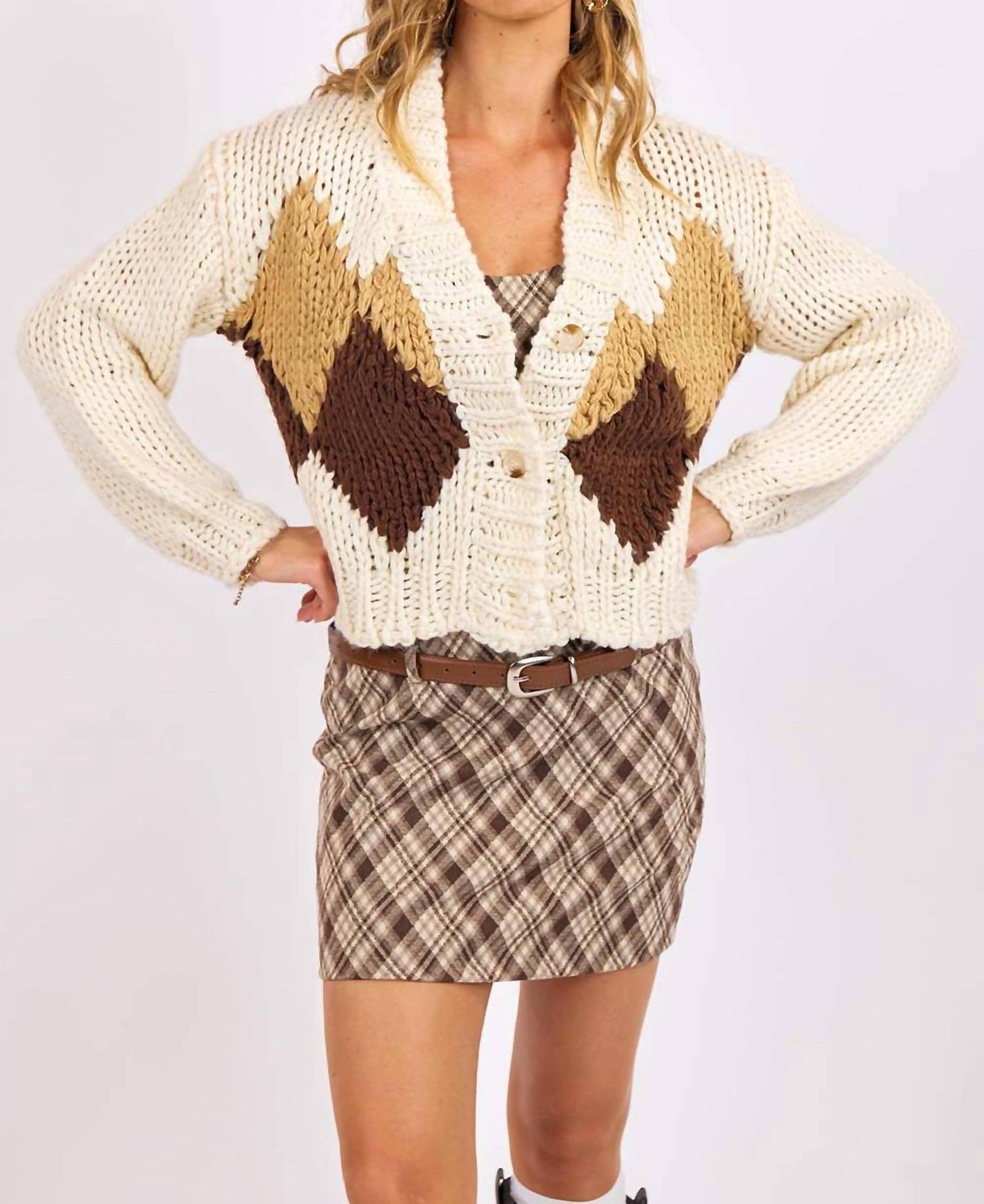 Sage The Label - Celine Diamond Chunky Cardigan