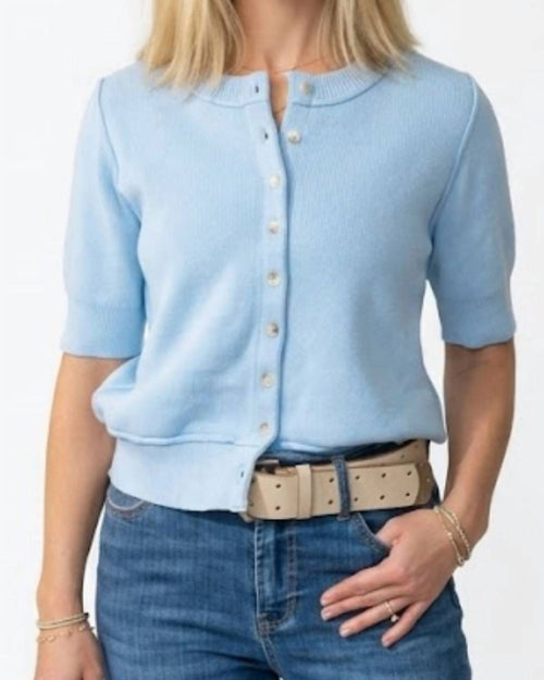Stitch & Co. - SHORT SLEEVE BUTTON DOWN KNIT SWEATER
