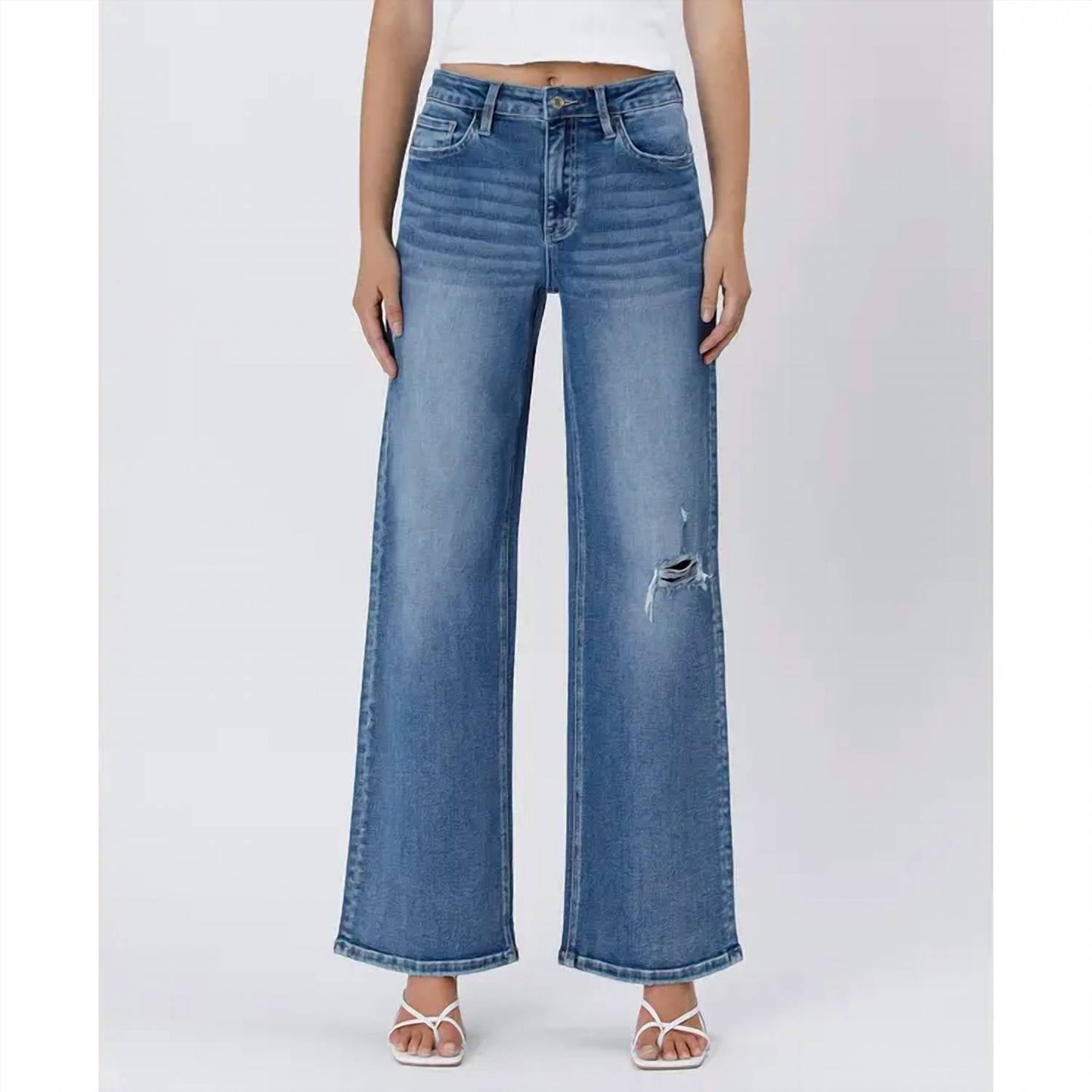 Vervet By Flying Monkey - Super High Rise Baggy Wide Jeans