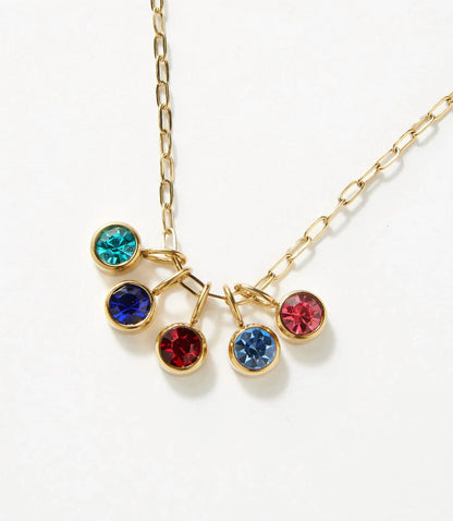 Farrah B Jewelry - Women's Five Gem Charm Necklace