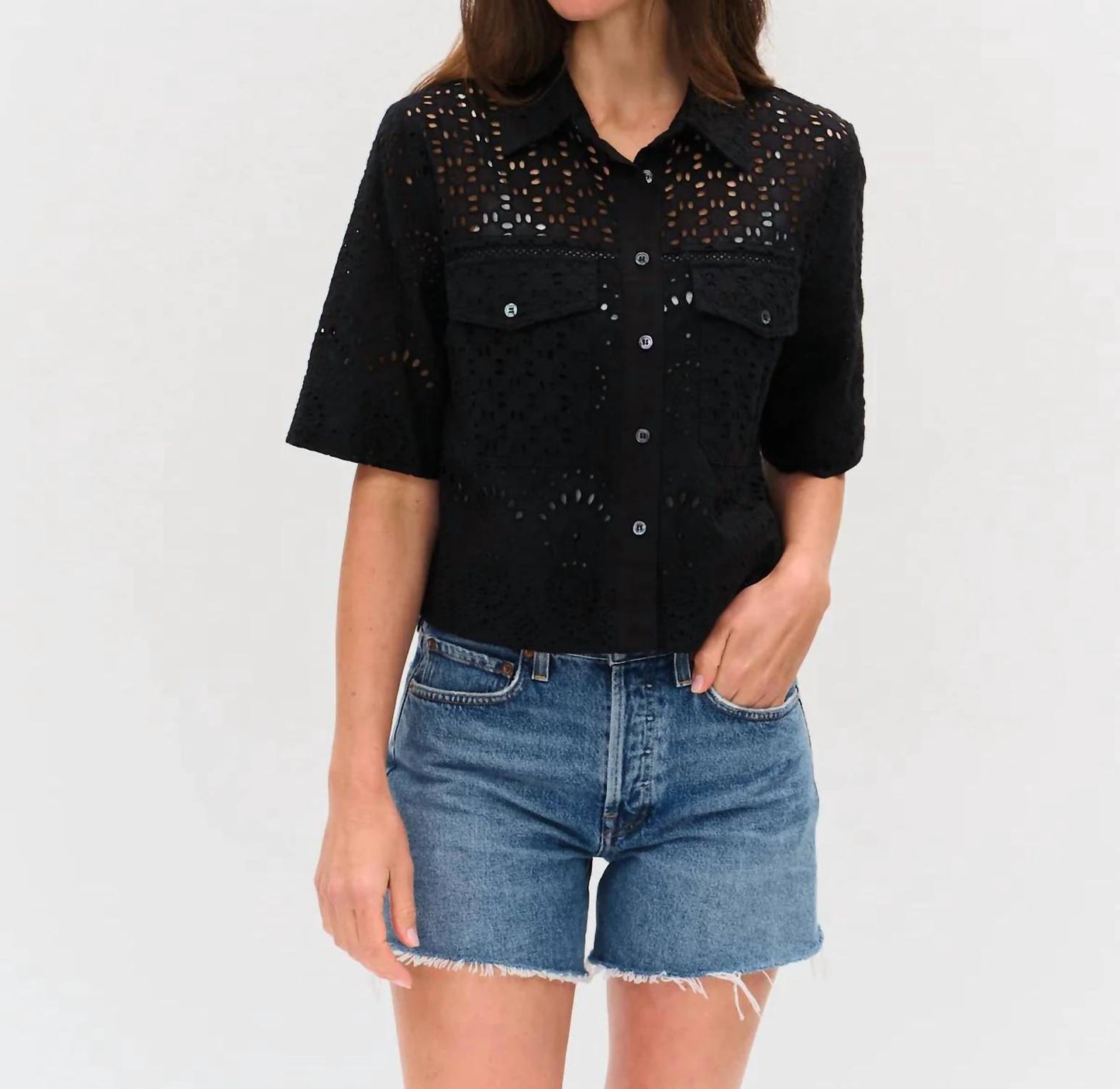 Six/Fifty - Tove Eyelet Double Pocket Top