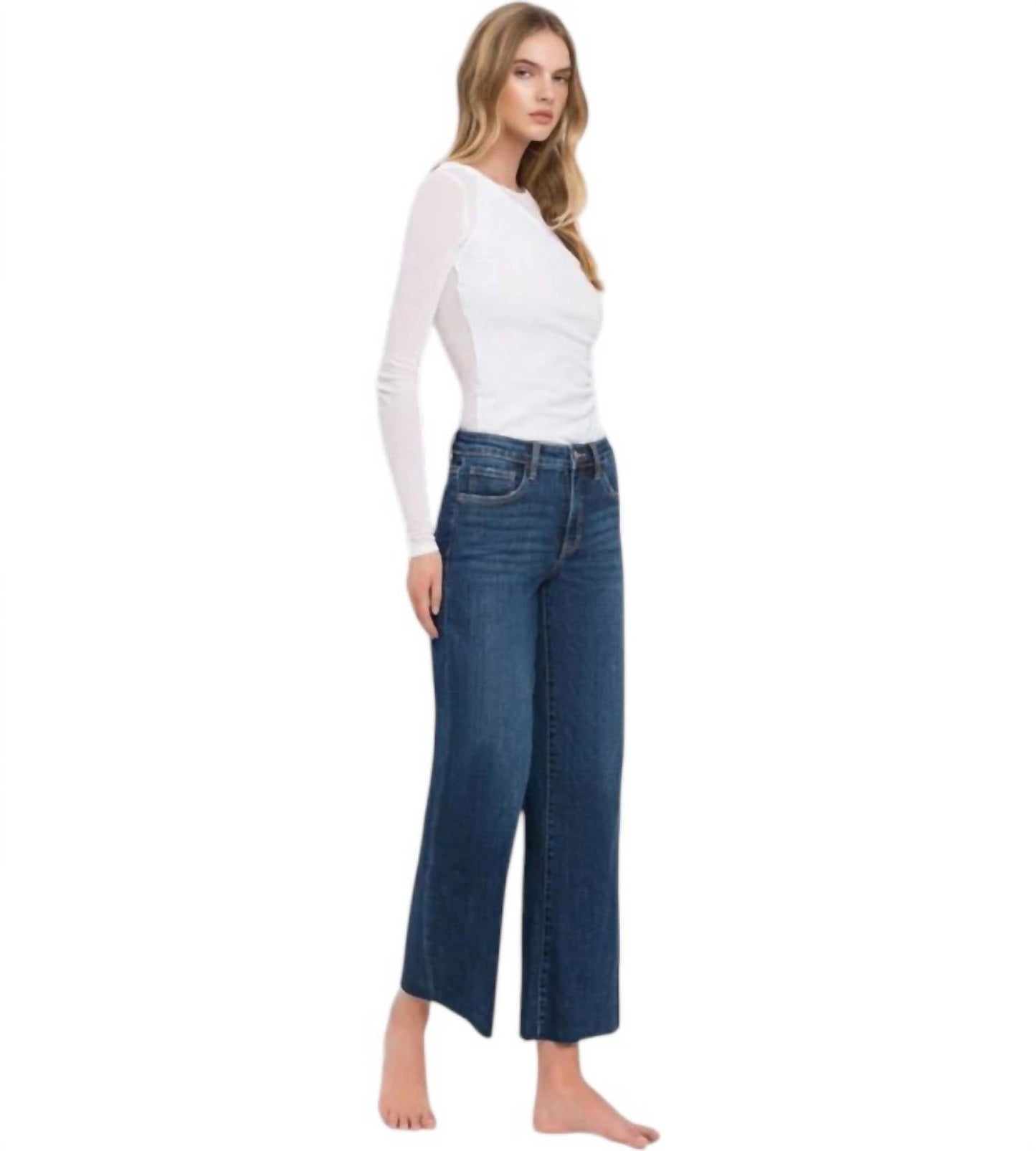 Vervet By Flying Monkey - Tummy Control Mid Rise Wide Leg Jeans