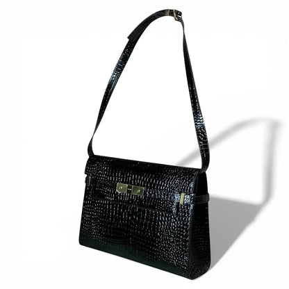 Saint Laurent - Women's Manhattan Croc Leather Medium Bag
