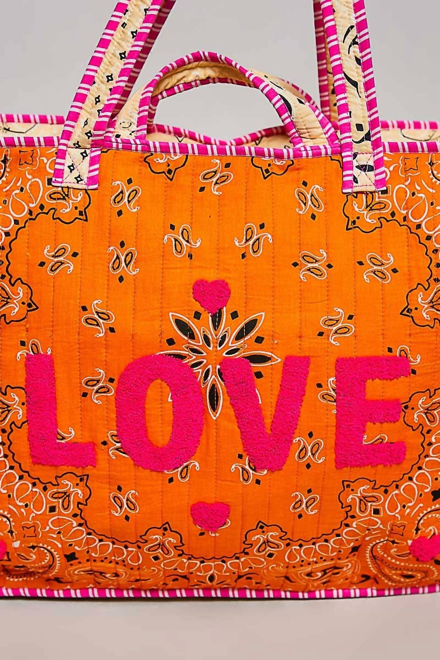 Pol - LOVE Bandana Quilted Tote Bag
