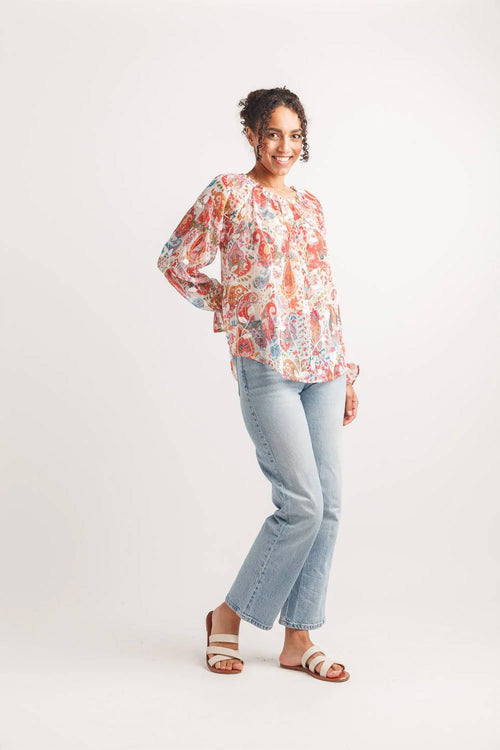 Papillon - Floral Embroidered Paisley Off The Shoulder Top