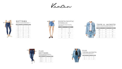 Kancan - Two-tone Color Block Ultra High-rise Western Denim Shorts