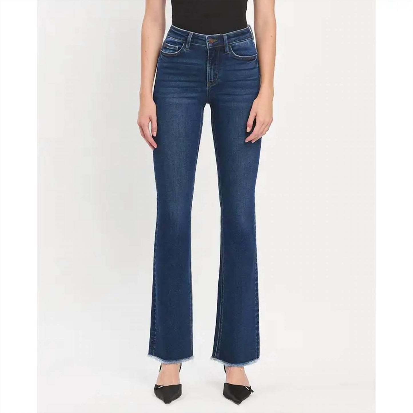 Vervet By Flying Monkey - High Rise Raw Hem Bootcut Jeans