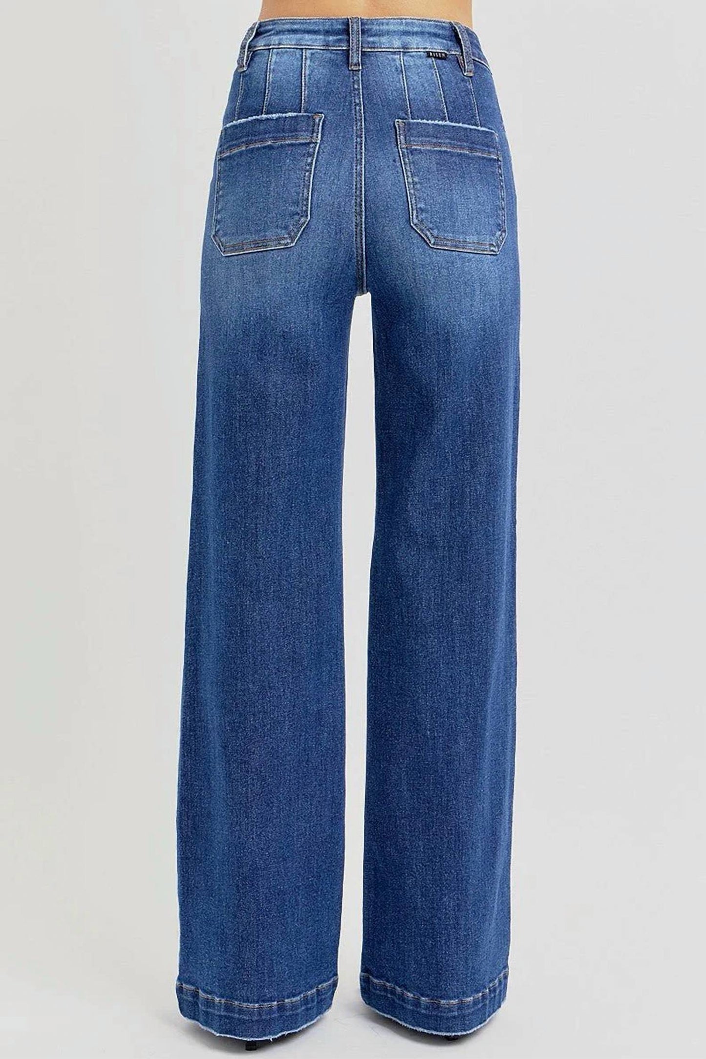 Risen - High-rise Wide-leg Slanted Pocket Western Jeans