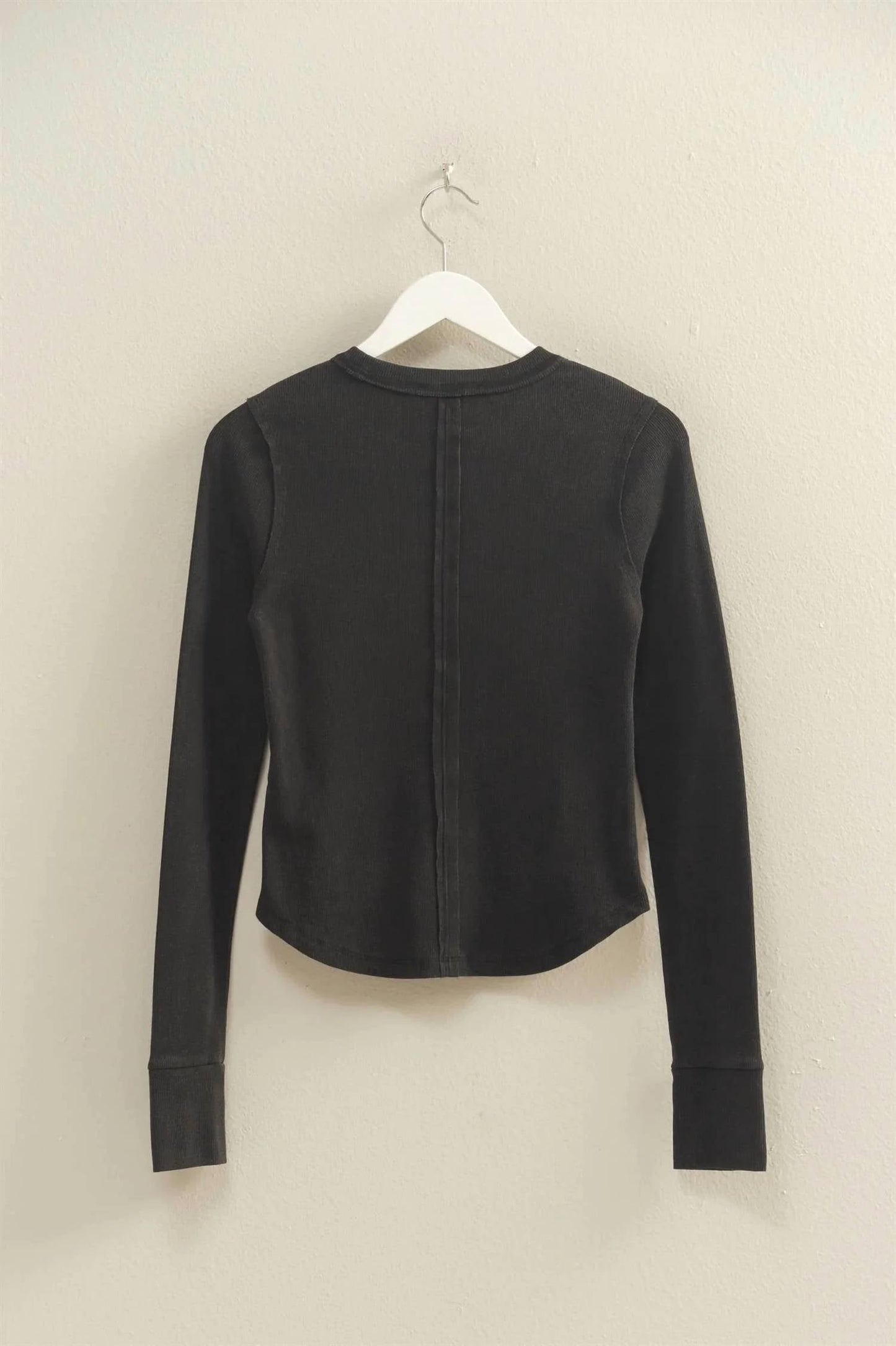 Very J - Mineral Wash Fitted Ribbed Top