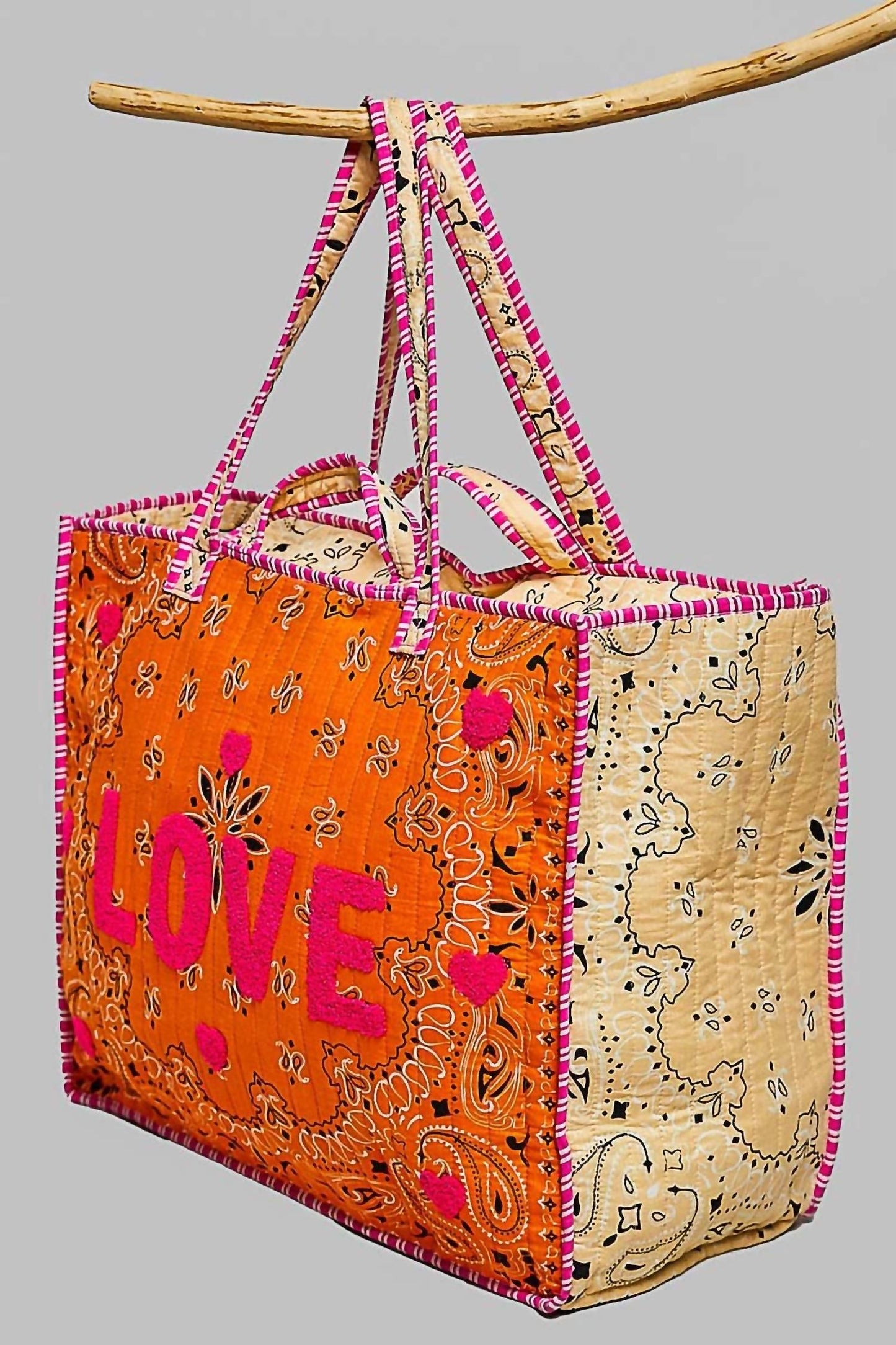 Pol - LOVE Bandana Quilted Tote Bag