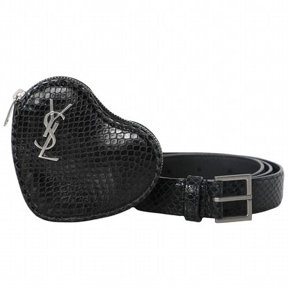 Saint Laurent - Women's Snakeskin Leather Heart Mini Bag Belt