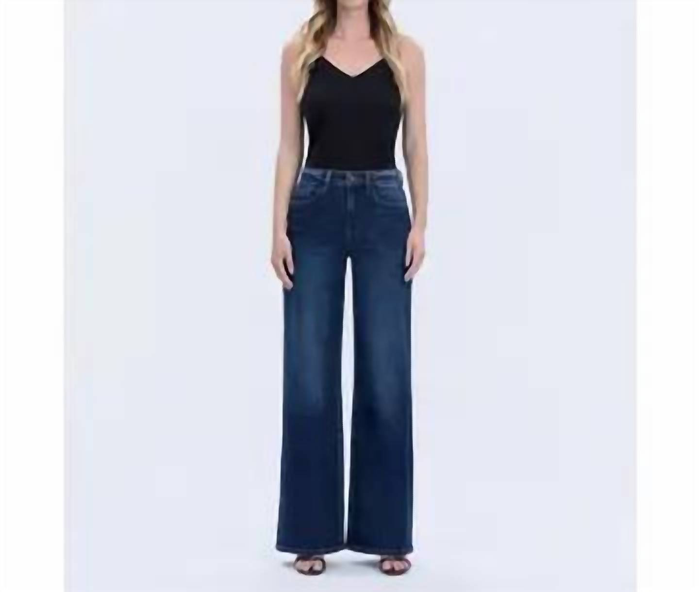 Vervet By Flying Monkey - Olivia Super High Rise Full Length Wide Jean