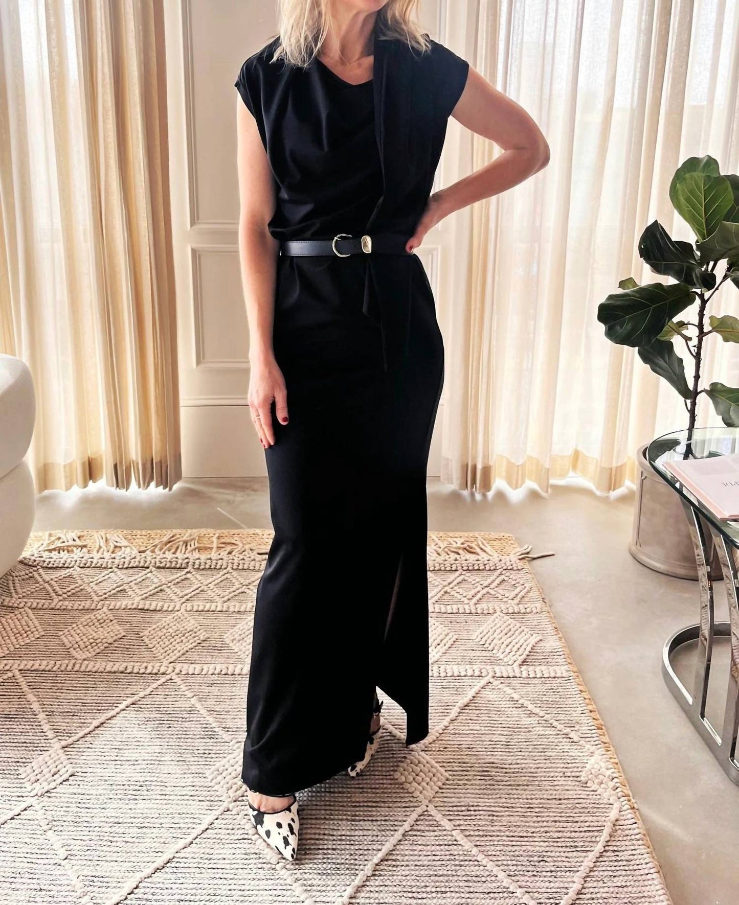 The Garment - Draped Neckline Scarf Dress