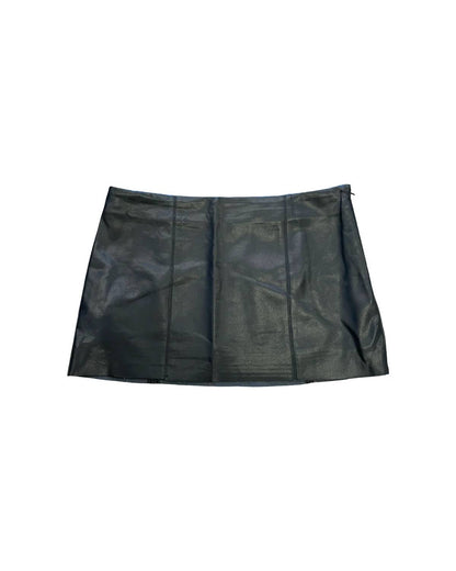 Olivaceous - Vegan Leather Mini Skirt